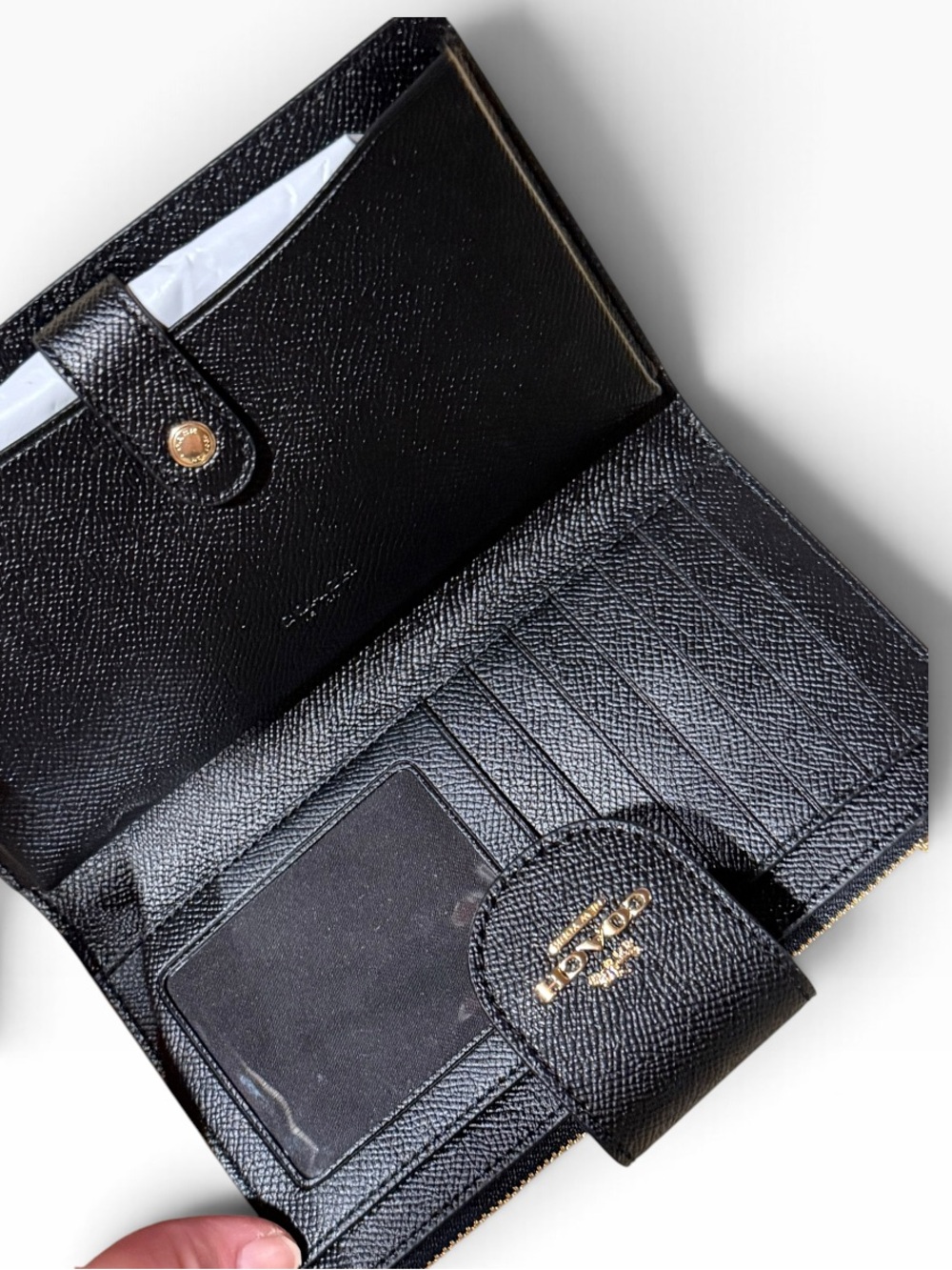 Coach Black Leather Wristlet Card Wallet - Picture 5 of 7